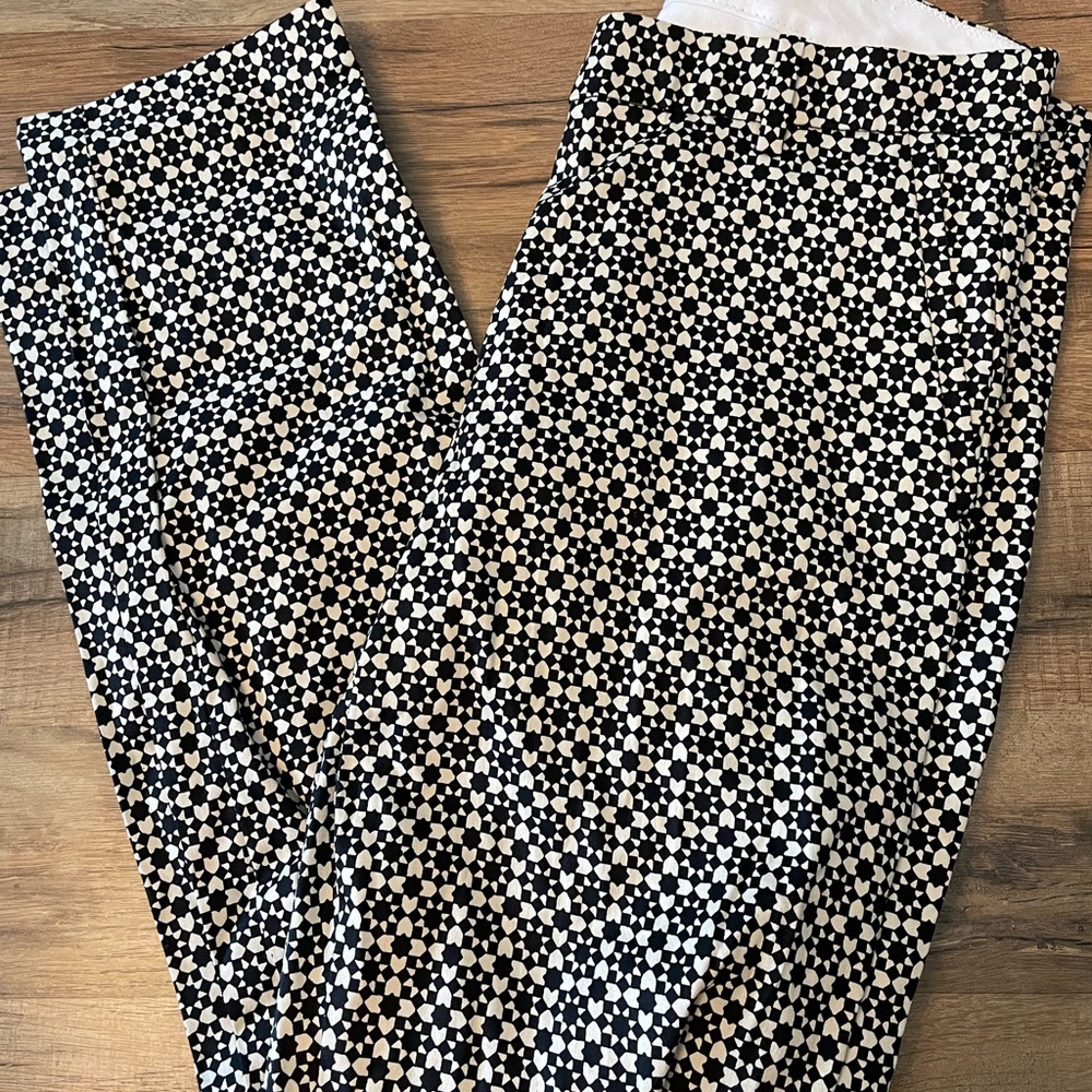 H&M Black and White Geometric Trousers